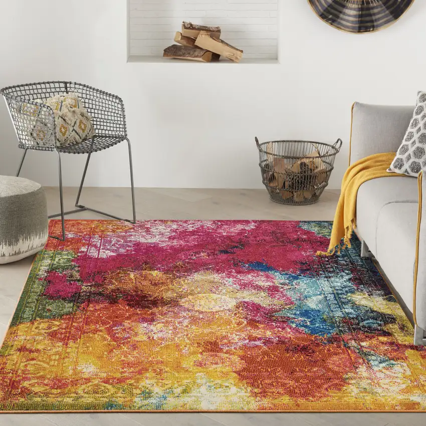 Seaglass Abstract Power Loom Non Skid Area Rug Photo 5