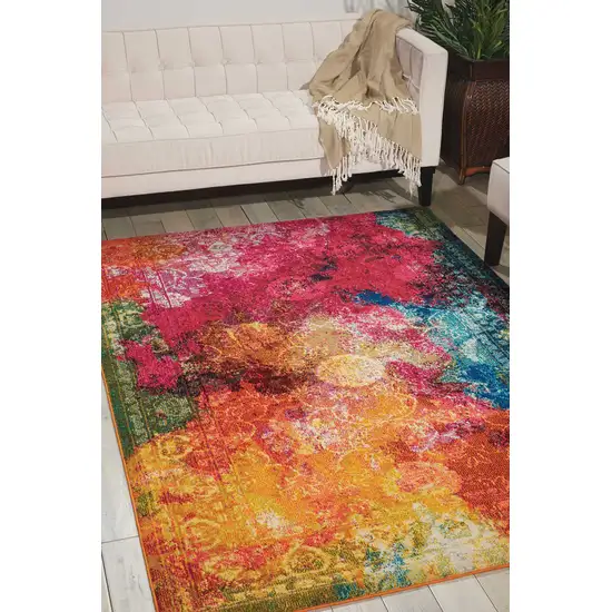 Seaglass Abstract Power Loom Non Skid Area Rug Photo 6