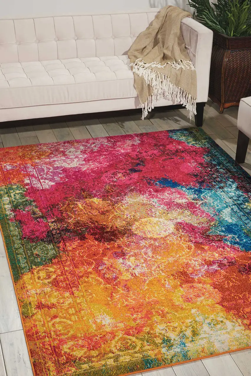 Seaglass Abstract Power Loom Non Skid Area Rug Photo 6