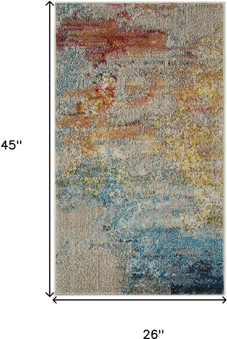 Sealife Abstract Power Loom Non Skid Area Rug Photo 5