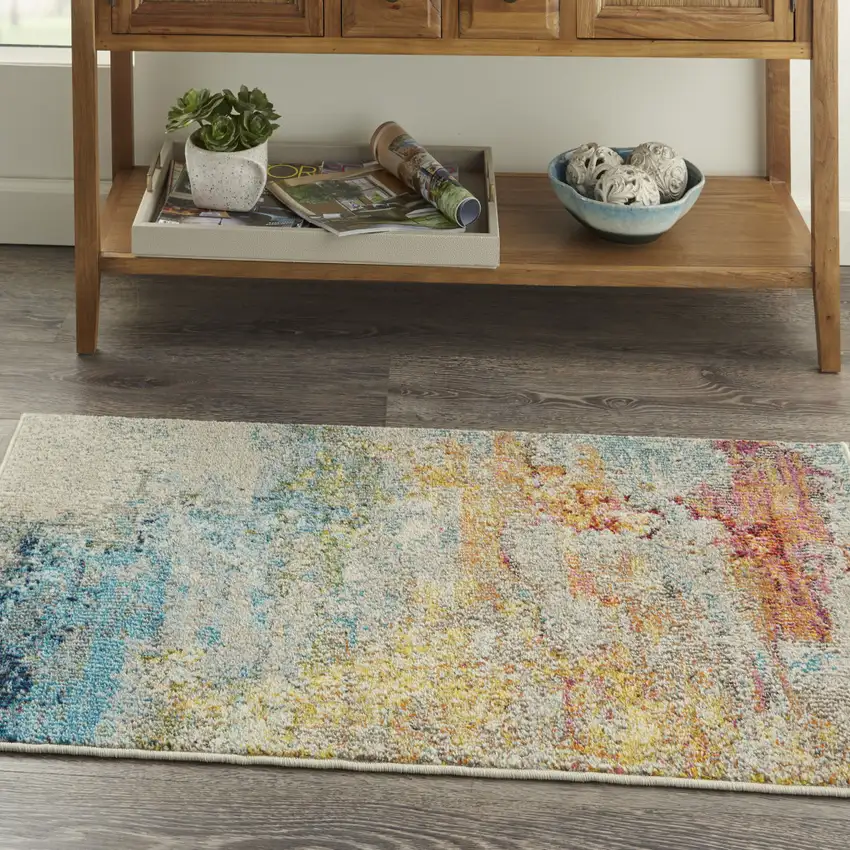 Sealife Abstract Power Loom Non Skid Area Rug Photo 6