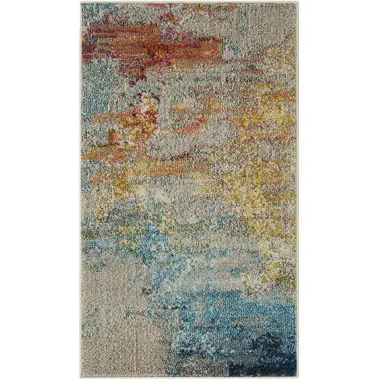 Sealife Abstract Power Loom Non Skid Area Rug Photo 3