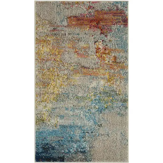 Sealife Abstract Power Loom Non Skid Area Rug Photo 1