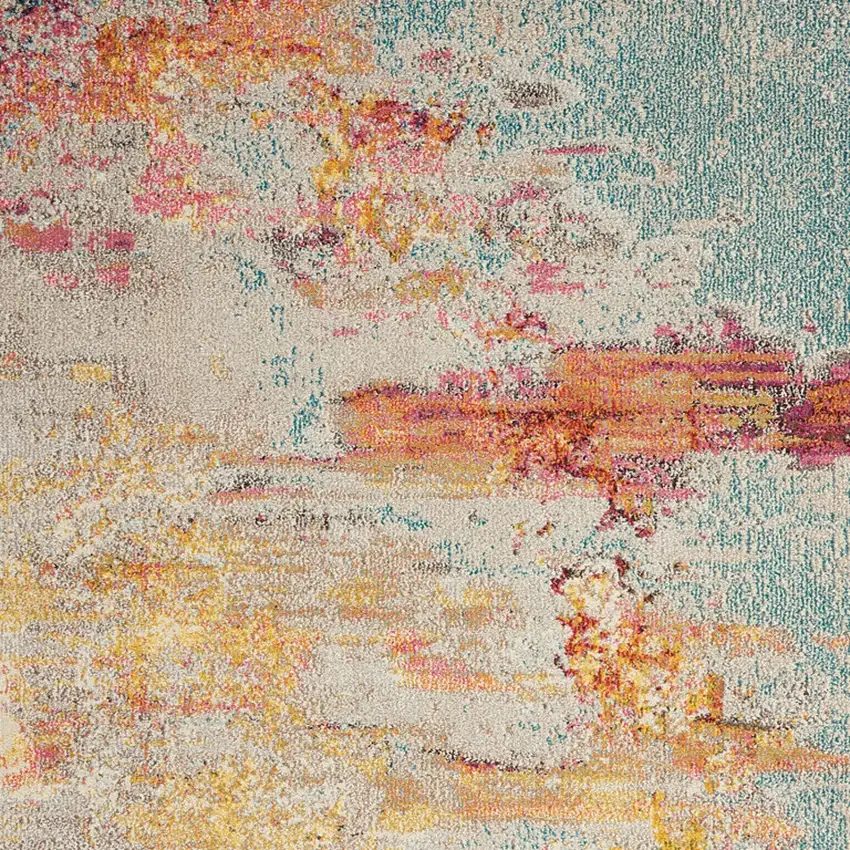 Sealife Abstract Power Loom Non Skid Area Rug Photo 7