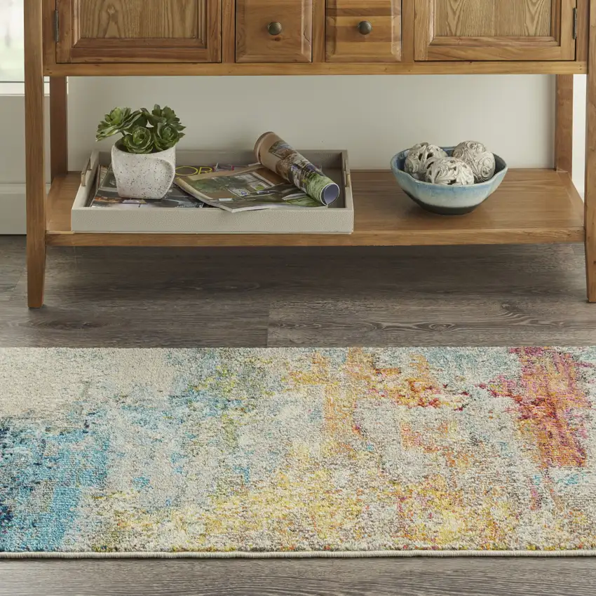 Sealife Abstract Power Loom Non Skid Area Rug Photo 4