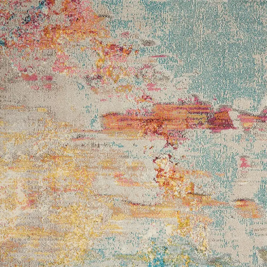 Sealife Abstract Power Loom Non Skid Area Rug Photo 8