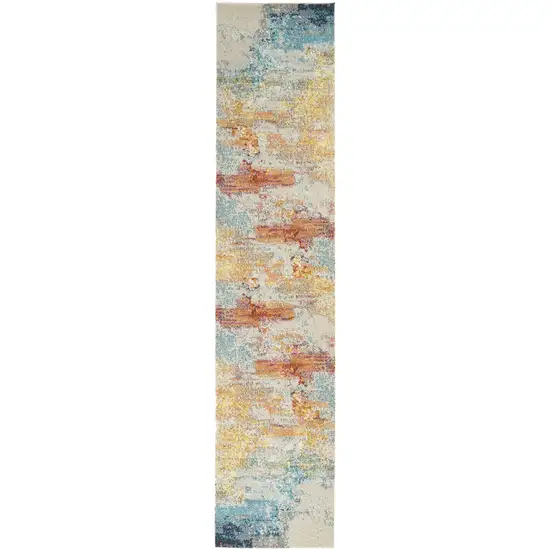 2' X 6' Sealife Abstract Power Loom Non Skid Runner Rug Photo 1
