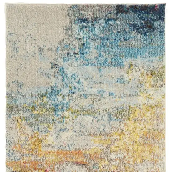 2' X 6' Sealife Abstract Power Loom Non Skid Runner Rug Photo 2