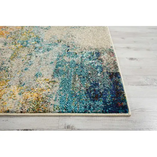 2' X 6' Sealife Abstract Power Loom Non Skid Runner Rug Photo 9