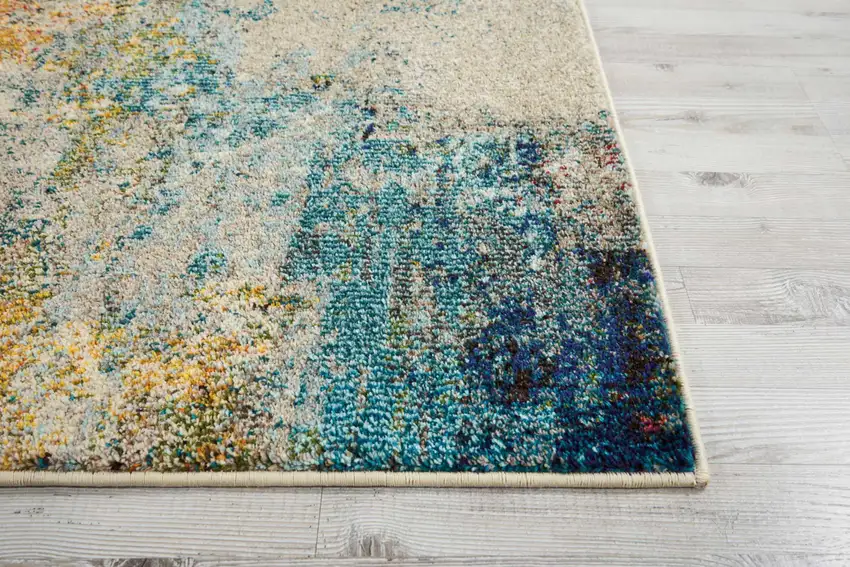 2' X 6' Sealife Abstract Power Loom Non Skid Runner Rug Photo 9