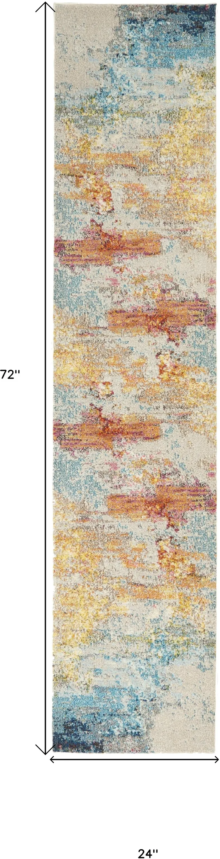 Sealife Abstract Power Loom Non Skid Runner Rug Photo 5