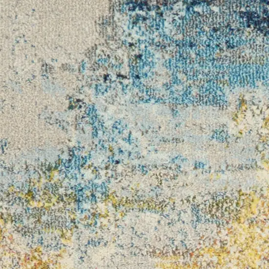 Sealife Abstract Power Loom Non Skid Runner Rug Photo 3