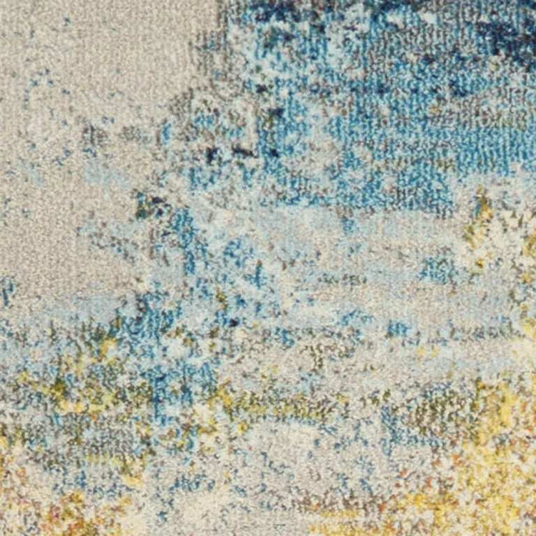 Sealife Abstract Power Loom Non Skid Runner Rug Photo 3