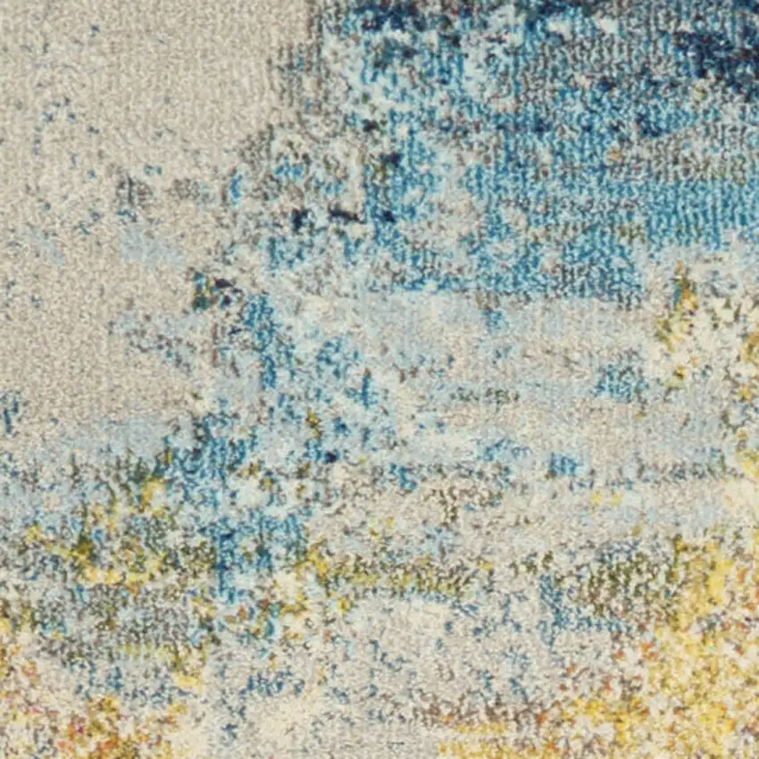 Sealife Abstract Power Loom Non Skid Runner Rug Photo 3