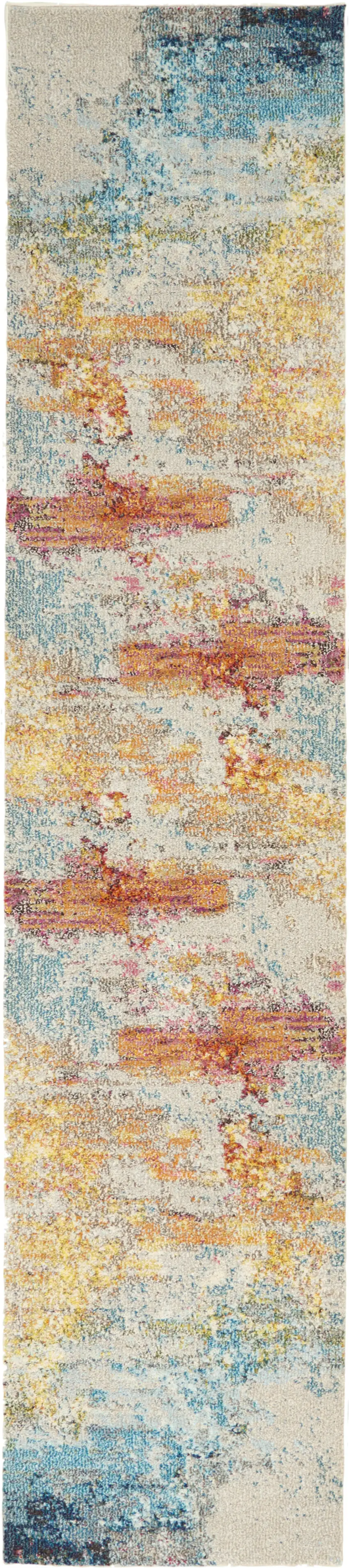 Sealife Abstract Power Loom Non Skid Runner Rug Photo 1