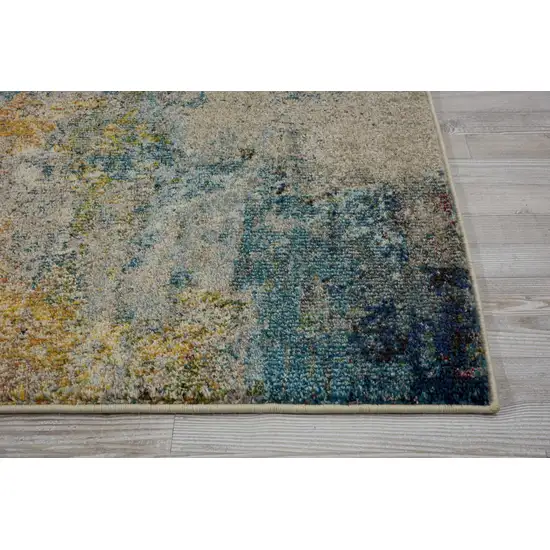 2' X 8' Sealife Abstract Power Loom Non Skid Runner Rug Photo 9