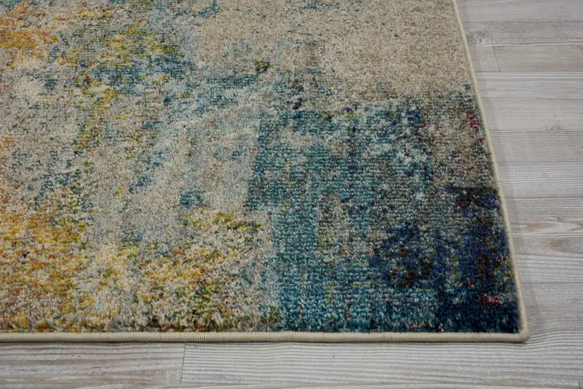 2' X 8' Sealife Abstract Power Loom Non Skid Runner Rug Photo 9