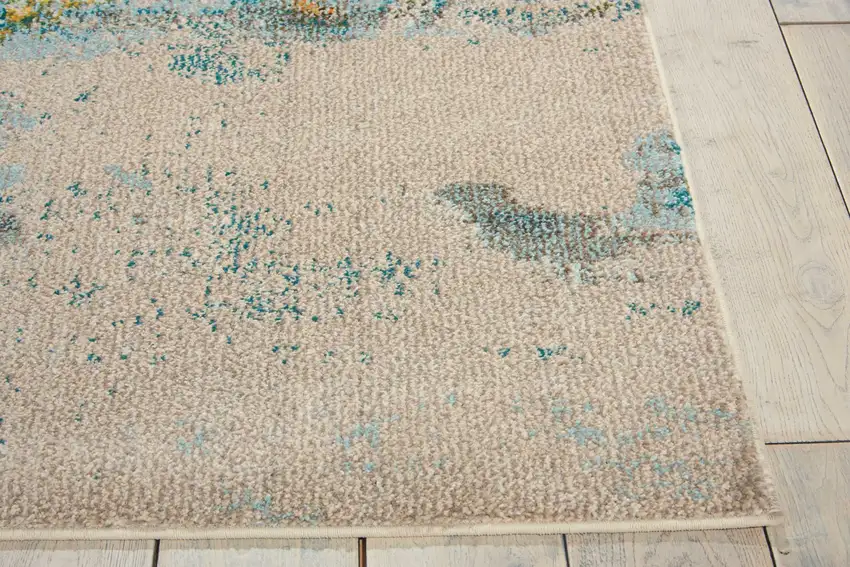 2' X 8' Sealife Abstract Power Loom Non Skid Runner Rug Photo 9