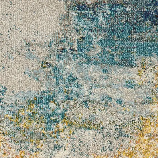 2' X 8' Sealife Abstract Power Loom Non Skid Runner Rug Photo 2