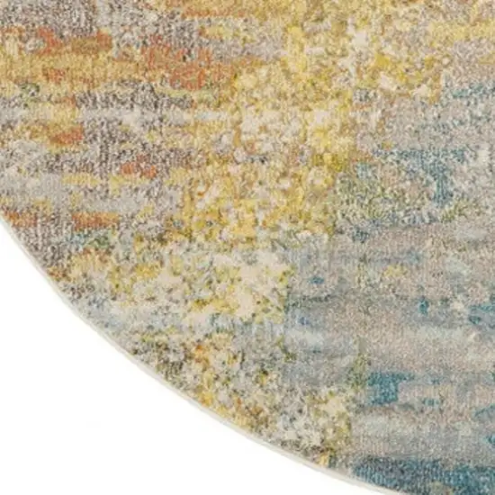 8' X 8' Sealife Round Abstract Power Loom Non Skid Area Rug Photo 3