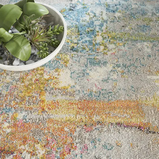 8' X 8' Sealife Round Abstract Power Loom Non Skid Area Rug Photo 9