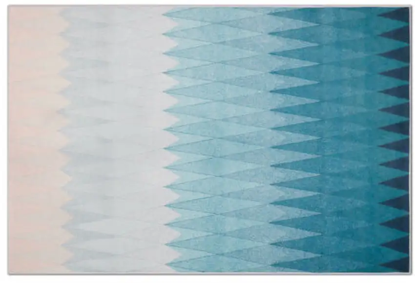 Shades Of Blue Geometric Non Skid Area Rug Photo 2