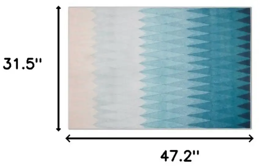 Shades Of Blue Geometric Non Skid Area Rug Photo 3