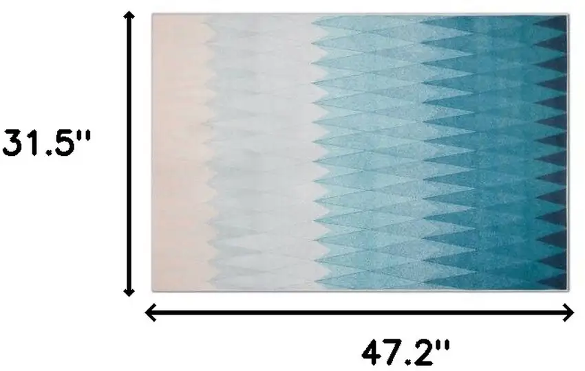 Shades Of Blue Geometric Non Skid Area Rug Photo 3
