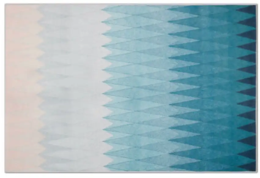 Shades Of Blue Geometric Non Skid Area Rug Photo 2