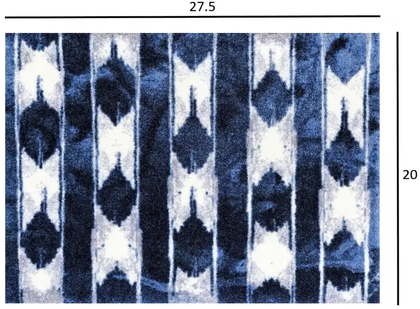 Shades of Blue Abstract Stripes Washable Floor Mat Photo 4