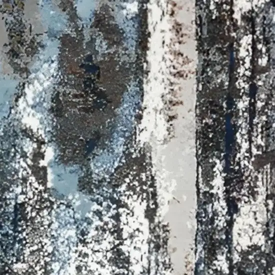 Shades of Blue and Gray Abstract Marble Area Rug Photo 2