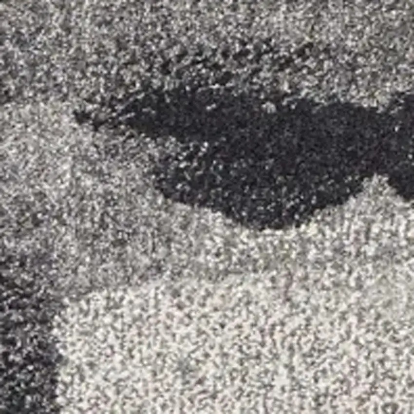 Gray Black And Ivory Abstract Area Rug Photo 4