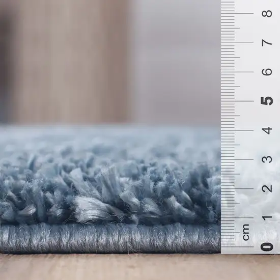 Blue Shag Handmade Area Rug Photo 9