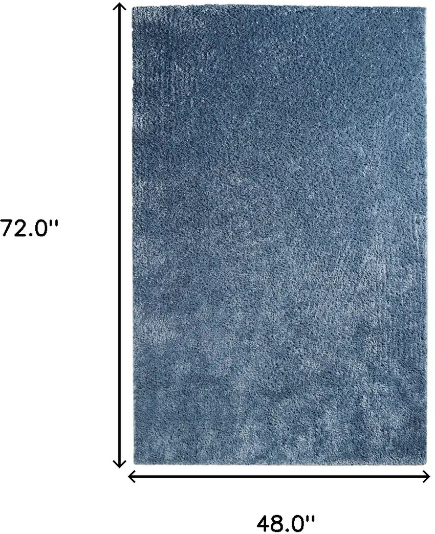 Blue Shag Handmade Area Rug Photo 3