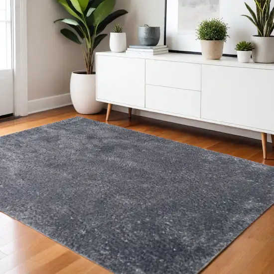 Gray Shag Handmade Area Rug Photo 1