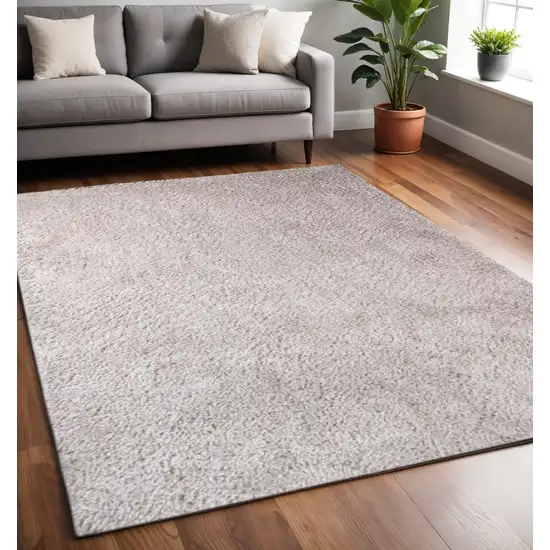 Beige Shag Handmade Area Rug Photo 1