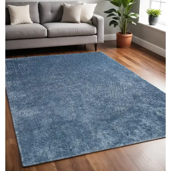 Blue Shag Handmade Area Rug Photo 1