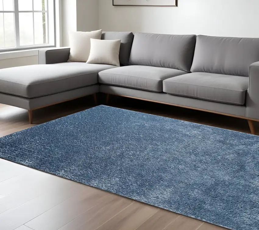 Blue Shag Area Rug Photo 1