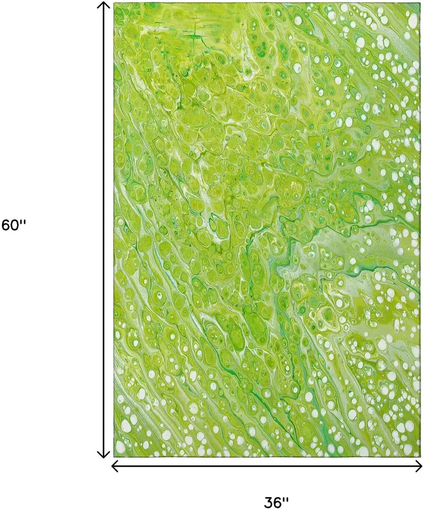 Shamrock Green And Ivory Abstract Washable Indoor Outdoor Area Rug Photo 3