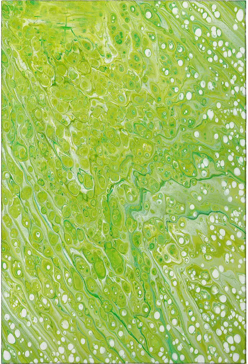 Shamrock Green And Ivory Abstract Washable Indoor Outdoor Area Rug Photo 2