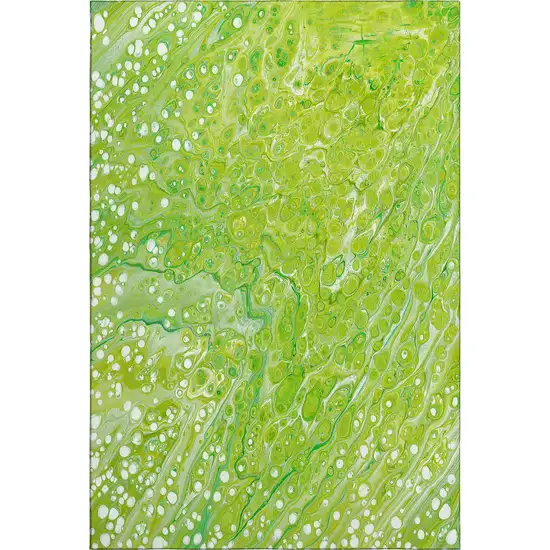 Shamrock Green And Ivory Abstract Washable Indoor Outdoor Area Rug Photo 4