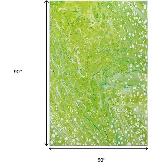 Shamrock Green And Ivory Abstract Washable Indoor Outdoor Area Rug Photo 3