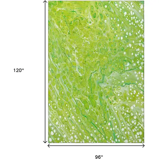 Shamrock Green And Ivory Abstract Washable Indoor Outdoor Area Rug Photo 3