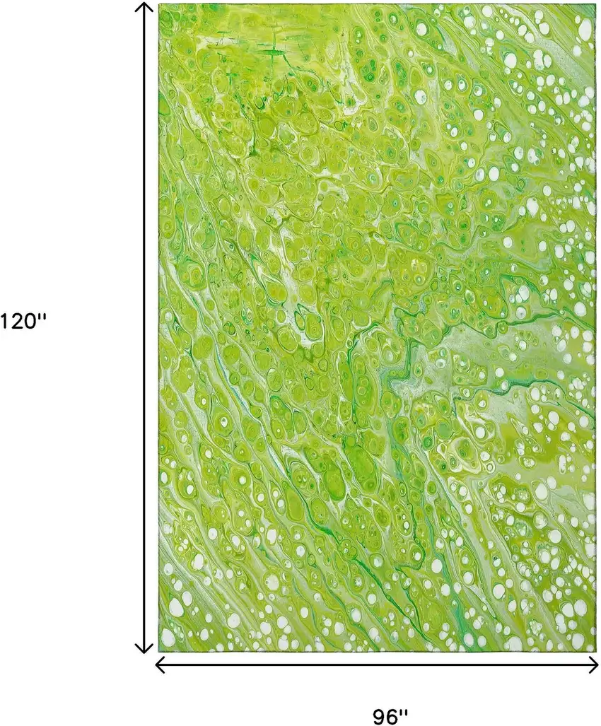 Shamrock Green And Ivory Abstract Washable Indoor Outdoor Area Rug Photo 3