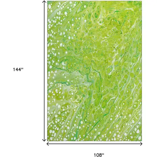 Shamrock Green And Ivory Abstract Washable Indoor Outdoor Area Rug Photo 3