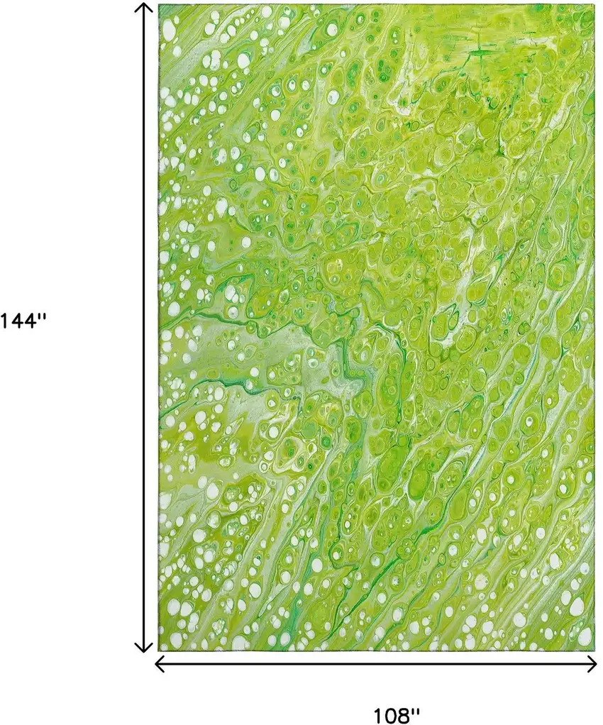 Shamrock Green And Ivory Abstract Washable Indoor Outdoor Area Rug Photo 3