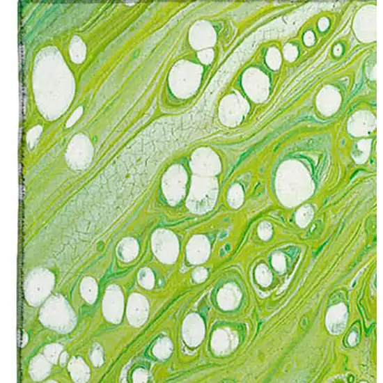 Shamrock Green And Ivory Abstract Washable Indoor Outdoor Area Rug Photo 5