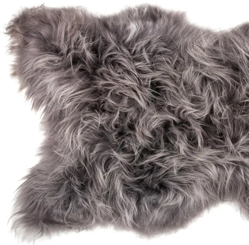 Gray Sheepskin Handmade Non Skid Area Rug Photo 4