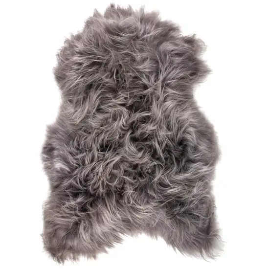 Gray Sheepskin Handmade Non Skid Area Rug Photo 2