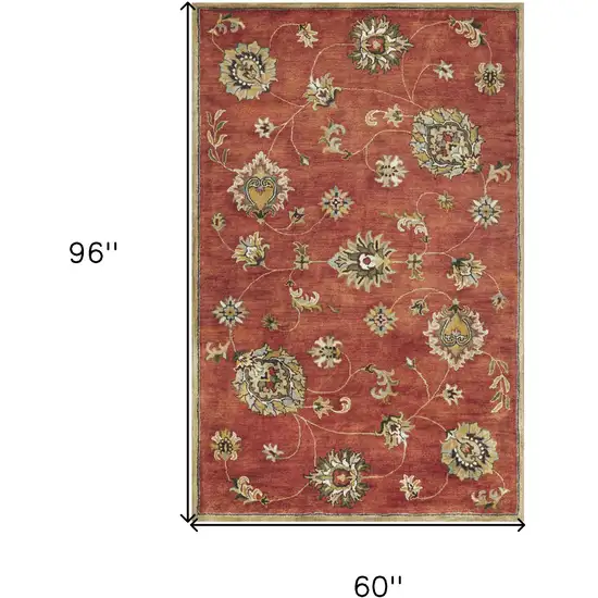 Sienna Floral Vine Wool Indoor Area Rug Photo 3